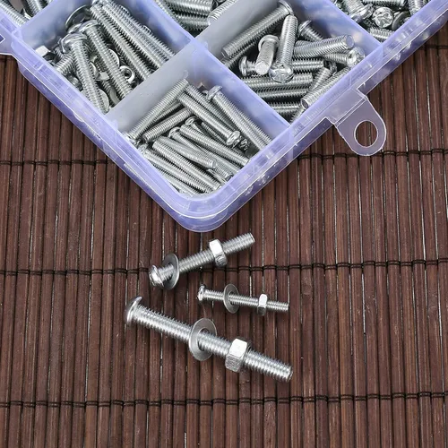 Vista 5 de Kit de surtido de 720 piezas de tuercas y pernos, juego de tornillos y tuercas de acero al carbono M3 M4 M5 y arandelas, juego de tornillos