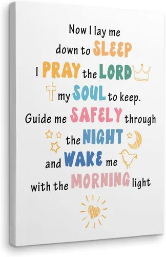 Vista 10 de Bedtime Prayer Now I Lay Me Down to Sleep - Lienzo enmarcado para decoración de pared de 11 x 14 pulgadas, decoración de pared para iglesia, escuela