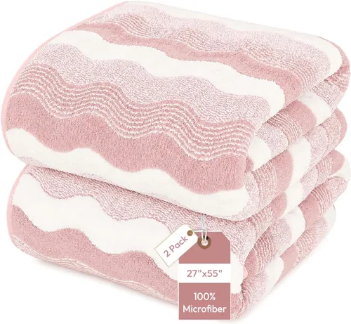 Vista 101 de JML - Toallas de baño de microfibra de gran tamaño (30 x 60 pulgadas), suaves, súper absorbentes y de secado rápido, multiusos para deportes