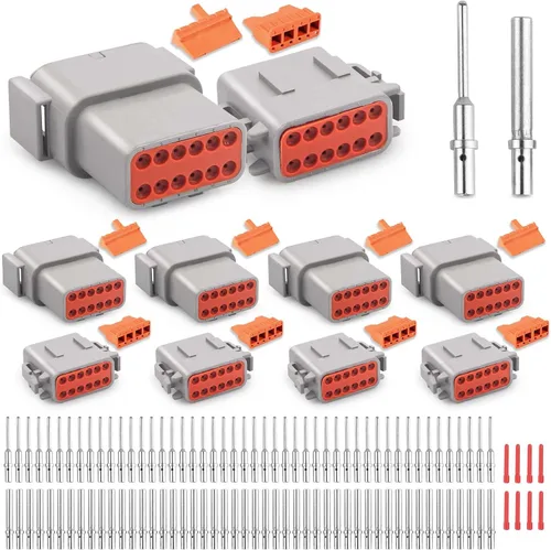 Vista 13 de JRready Deutsch DTM - Juego de 4 conectores de 2 pines, conectores de cable eléctrico impermeables IP67 con tamaño 20 contactos sólidos 20-22AWG
