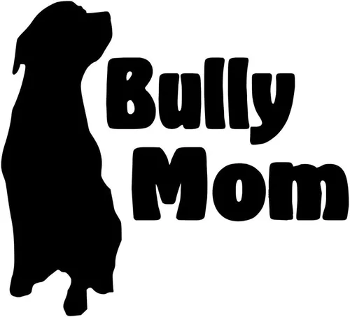 Vista 2 de Pegatina de vinilo Minglewood Trading Bully Mom American Pit Bull Pitbull Terrier para perro, 5.1 x 4.7 in
