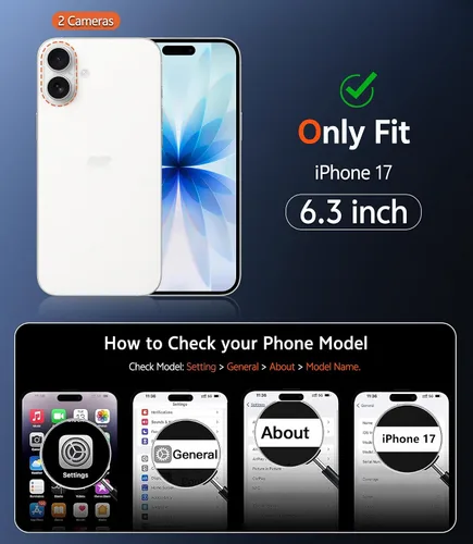 Vista 2 de FNTCASE Funda Transparente para iPhone 17: Fundas Magnéticas para Teléfono con Protector de Pantalla a Prueba de Caídas Compatible con Magsafe