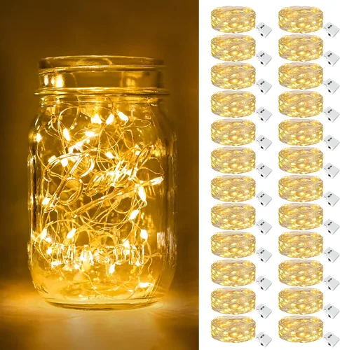 Vista 12 de btfarm - Paquete de 6 luces de hadas con pilas, luces parpadeantes con 3 modos