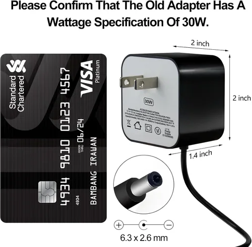Vista 6 de Adaptador de corriente de 30 W para Echo (4.ª generación), Echo (3ª generación), Echo Show 10 (3ª generación), Echo Show (2.ª generación), Echo Show