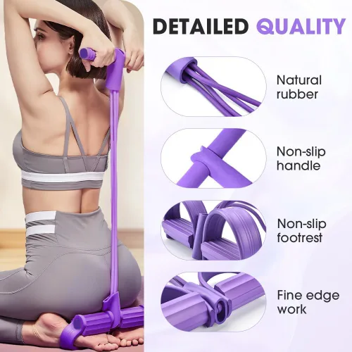 Vista 4 de 21 bandas de resistencia de fitness, 4 tubos de pedal de tobillo, bandas de estiramiento para entrenamientos de brazos y piernas, bandas