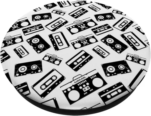 Vista 2 de PopSockets - Cinta de casete, diseño de los años 80, agarre y soporte para teléfonos y tabletas