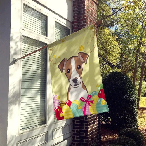 Vista 403 de Caroline's Treasures BB1923GF Bandera decorativa para jardín con diseño de Border Collie, para caza de huevos de Pascua, para jardín, jardín, patio