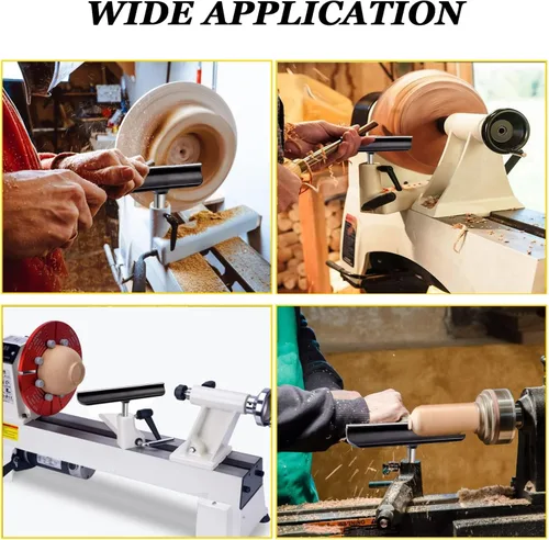 Vista 8 de Soporte de herramientas de torno de acero inoxidable de 6 pulgadas para carpintería Torno de torneado de madera Resto, poste de 1 pulgada