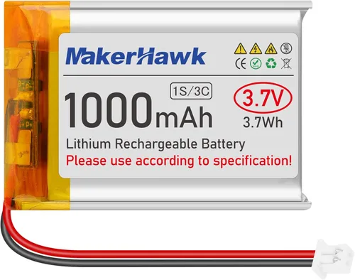 Vista 12 de MakerHawk Batería Lipo de 3,7 V 700 mAh Batería recargable de polímero de litio 603040 Micro Ph1.25 Conector Circuito de protección integrado