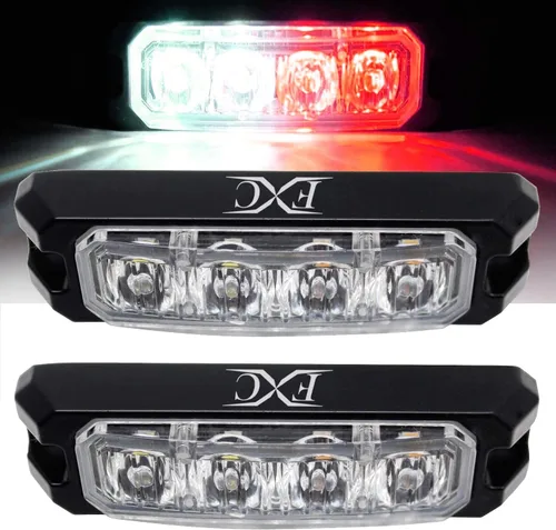 Vista 11 de Purishion - Luz estroboscópica con 4 luces LED color ámbar, impermeable, para barra de precaución, 10 patrones intermitentes, apto para automóvil