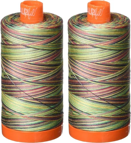 Vista 26 de Aurifil Mako 50wt Hilo 2 Carretes Grandes (Aluminio (2615))