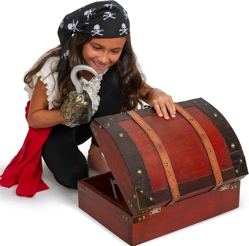 Vista 4 de Skeleteen Gancho de oro del capitán pirata, accesorios de disfraz de piratas de juguete, manga de plástico, accesorio de vestir para adultos y niños