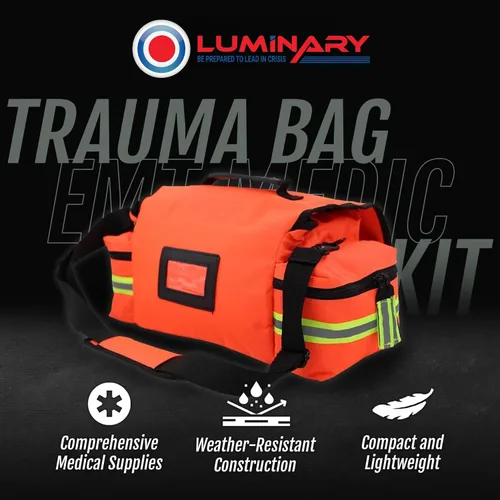 Vista 4 de Luminary Trauma Bag Stocked Medium Modular Reflective EMS-EMT Medic Bug Out Bag Kit de primeros auxilios para profesionales del hogar primeros