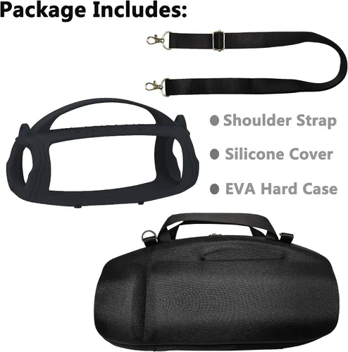 Vista 2 de JCHPINE Funda de silicona y funda rígida de viaje para JBL Charge 4 / Charge 5 Accesorios de altavoz Bluetooth portátil