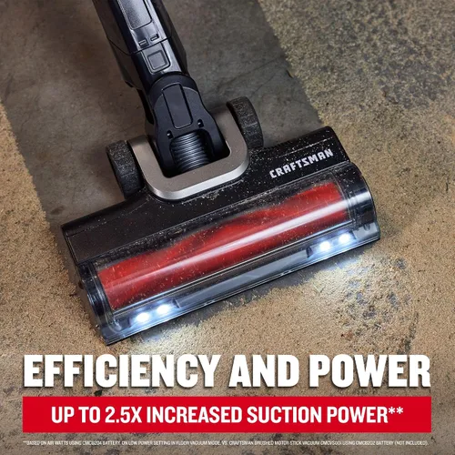Vista 4 de CRAFTSMAN V20 Stick Vacuum Cordless Rechargeable,3 Speed, Lightweight, Powerful Suction, Brushless, Extended Runtime, Battery and Charger Included