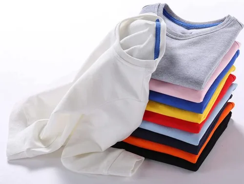 Vista 6 de Sudadera de algodón sólido con cuello redondo para niños y niñas