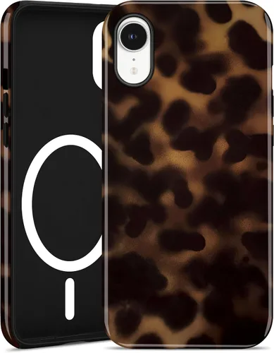 Vista 106 de Jusy Compatible con MagSafe Brown Tortoise Shell Print Phone Case para iPhone 7/8/SE, funda protectora magnética de lujo de TPU suave
