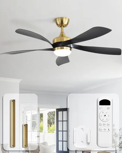Vista 21 de Sofucor Ventilador de techo inteligente de 52", ventiladores de techo blancos para interiores/exteriores con luces y control remoto, funciona