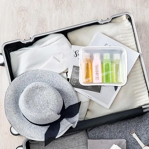 Vista 6 de Cosywell Kit de viaje de botellas exprimibles a prueba de fugas – 4 piezas de 3.4 onzas aprobadas por la TSA para champú, acondicionador y artículos