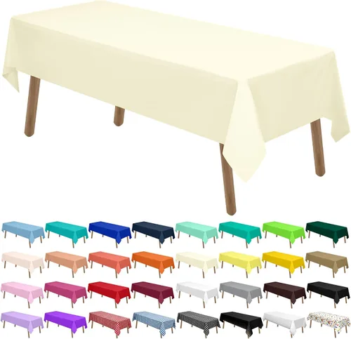Vista 34 de Manteles de Plástico Azul Claro Paquete de 2 Cubiertas de Mesa Desechables 54 x 108 Pulgadas Manteles para Baby Shower Fiesta PEVA Manteles Azul