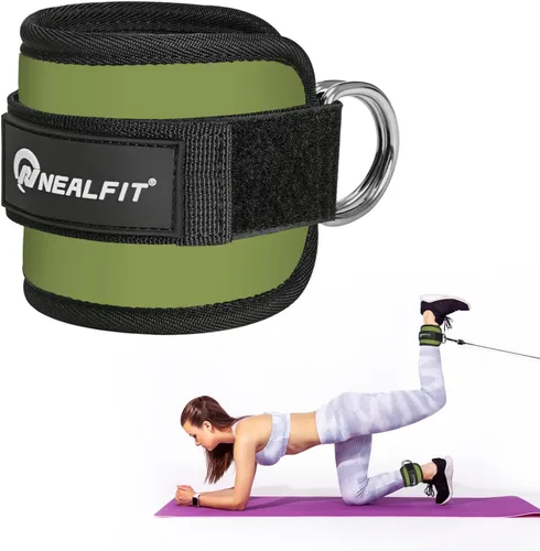 Vista 13 de NEALFIT Correa de tobillo para máquina de cable, tobillera de gimnasio para patadas, extensiones de piernas, entrenamientos de glúteos, abductores