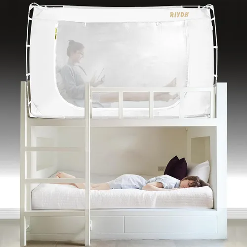 Vista 19 de RIYDH Tienda de campaña para cama tamaño individual XL para adultos y niños, diseño original, tienda de campaña portátil de ensueño para interiores