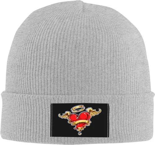 Vista 2 de The Heart of an Angel Beanie Hat for Men Women Warm Cozy Knit Skull Cap Acrylic Winter Hats
