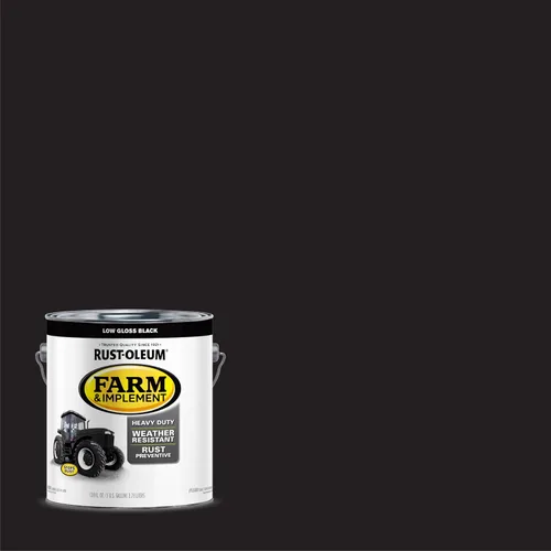 Vista 2 de Rust-Oleum 280168-2PK Farm & Implement Pintura esmaltada, galón, negro de bajo brillo, paquete de 2