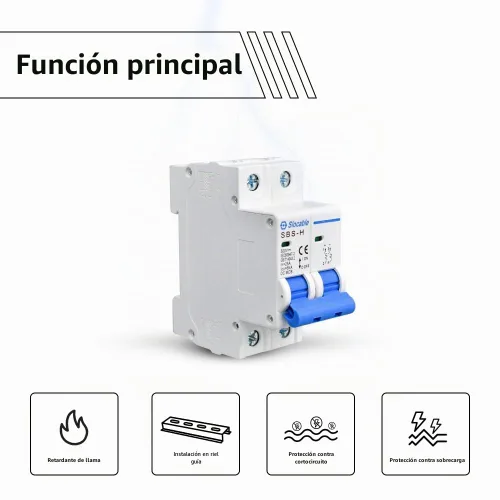 Vista 2 de Disyuntor en miniatura de CC, 2P 16Amp 500V Interruptores eléctricos para paneles solares, sistema de rejilla, montaje en riel DIN (16A)