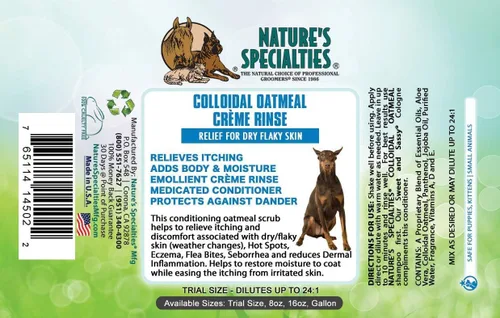 Vista 3 de Nature's Specialties Paquete de champú y enjuague de avena para perros, 16 onzas
