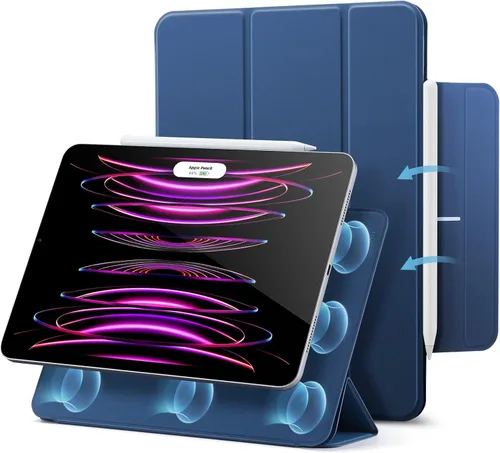 Vista 22 de ESR Funda para iPad Pro de 11 pulgadas, iPad Pro 11 Funda Folio (2022/2021/2020, 4ª/3ª/2ª generación), conexión magnética conveniente, soporte de 2