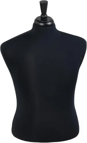 Vista 3 de SSWBasics Forma de modista de camisa de jersey negra masculina - Torso de maniquí para coser - Pinnable