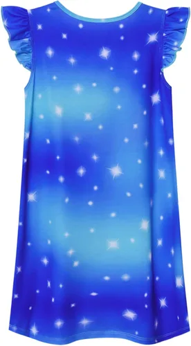 Vista 2 de Camisones de unicorniosirena a juego para niñas y muñecas, pijamas de verano con mangas voladizas