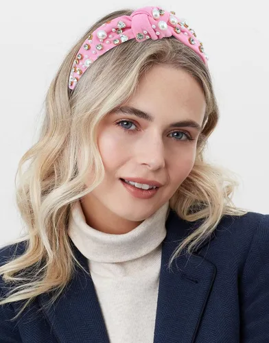 Vista 4 de Diadema con joyas anudadas para mujer, con forma de corazón, adornado con cristal, con parte superior mixta, accesorios para el cabello de nailon