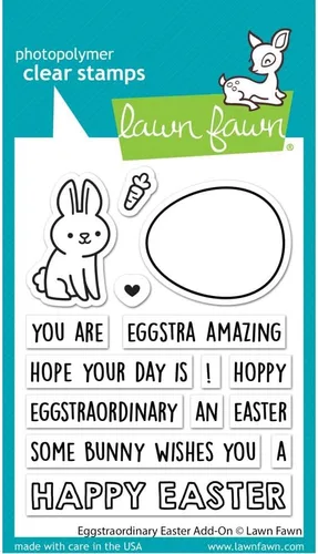 Vista 4 de Eggstraordinary - Juego de sellos y troqueles de Pascua y Lawn Fawn con paquete de papel de banco My Craft y almacenamiento de lujo, paquete de 7