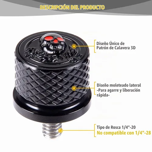 Vista 6 de Tornillo de perno de asiento de guardabarros trasero 1/4"-20 Rosca