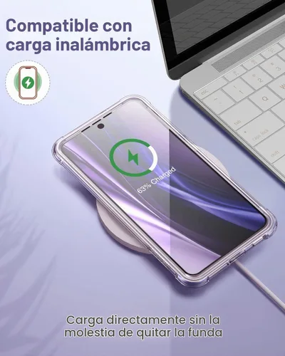 Vista 7 de SURITCH Funda transparente para Samsung Galaxy S21 FE de 6.4 pulgadas (solamente), [protector de pantalla integrado] carcasa rígida protectora