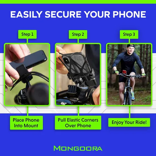 Vista 6 de Soporte para teléfono celular, para bicicleta, para todo tipo de Smartphone: iPhone 7 /7+, 6 /6+, 5s, 5, Samsung Galaxy S7 /S7 Edge, S6, S5, S4