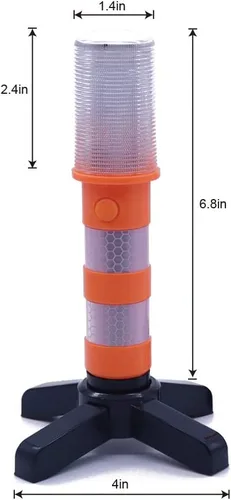 Vista 4 de Aolyty 2 luces LED de emergencia en carretera intermitentes rojo baliza de seguridad estroboscópica luz de advertencia de carretera Base magnética