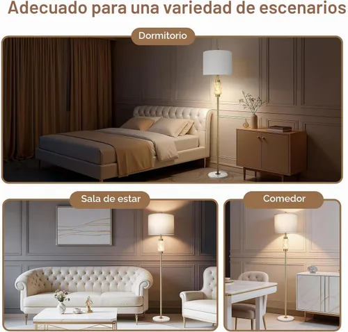 Vista 6 de KIVDITZO Lámparas de pie de alabastro para sala de estar con luz nocturna
