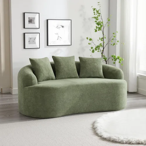 Vista 12 de Sofá modular de 4 plazas sin hueso de 110 pulgadas, sofá de nube curvado de chenilla de gran tamaño, sofás modernos de 4 plazas para sala de estar