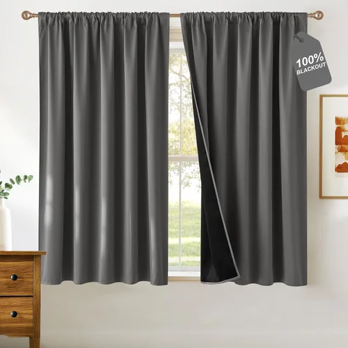 Vista 23 de NICETOWN Biscotti - Cortinas de cocina beige de 36 pulgadas de largo, bolsillo para barra, 100% opacas, casuales y relajantes, tratamientos