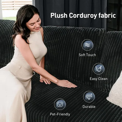 Vista 6 de Sofá modular Cloud de 105 pulgadas, sofá modular en forma de L con asiento profundo, sofás sin hueso para sala de estar y dormitorio, tapicería