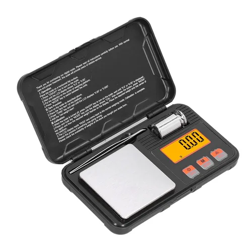 Vista 9 de Báscula de gramo de bolsillo 7.05 oz/0.00 oz Báscula de joyería Pantalla LCD Mini Balanza electrónica portátil con pinzas de peso Balanza