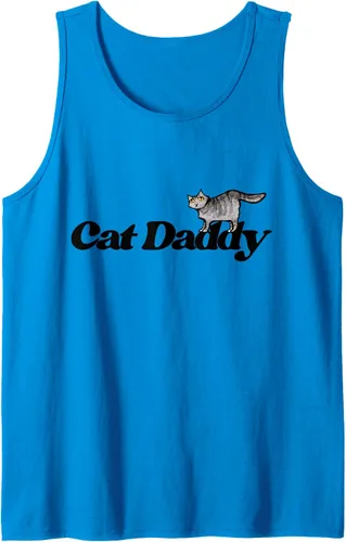 Vista 6 de Cat Daddy Funny Cat Dad Camiseta sin mangas, Blanco, S