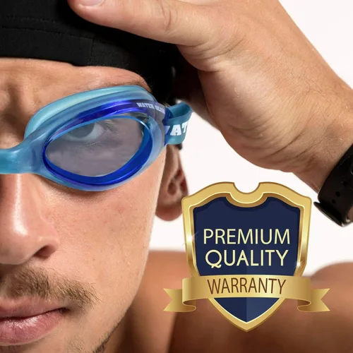 Vista 4 de Water Gear Racer - Gafas de natación antiniebla, ideales para piscina y buceo, unisex Azul con marco azul