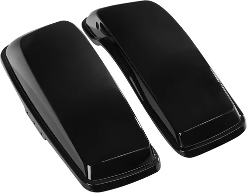 Vista 26 de TCT-MOTORPARTS Alforjas de mezclilla negra con tapas, bocina de 5 x 7 pulgadas, rejillas para Harley Street Glide Road King Road Glide Ultra Limited