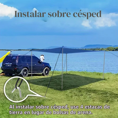 Vista 6 de EasierHike Tienda de campaña para playa, toldo de playa portátil de 10 x 10 pies, fácil de desplegar, refugio de protección solar UPF50+, resistente