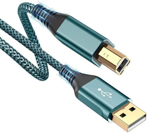 Vista 7 de sweguard - Cable de impresora USB de 6.6 pies, cable de escáner USB 2.0 tipo A macho a B macho de alta velocidad compatible con HP, Canon, Dell
