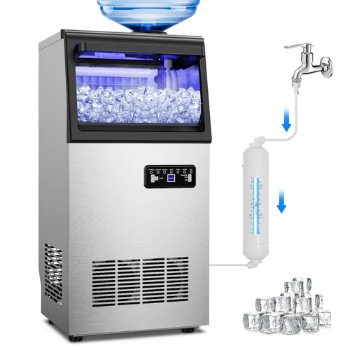 Vista 12 de Nugget Ice Makers - Máquina de hielo de pellets masticables suaves con función de limpieza automática, modo de mezcla de hielo/agua/agua helada, 50
